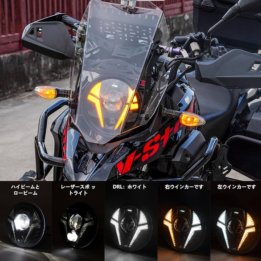 Vストローム250用 LED ヘッドライト+風防+ 拡張ラックキット Vストローム250用 LED ヘッドライト+風防+ 拡張ラックキット